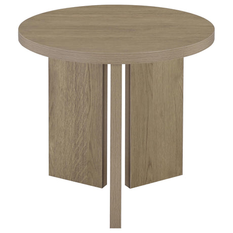 Aragon 2-Piece Round Coffee and End Table Set Latte view 6