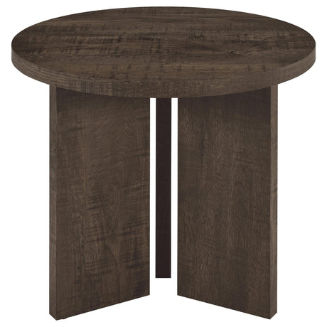 Aragon 3-Piece Round Coffee and End Table Set Dark Rustic Mango view 4