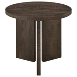 Aragon 3-Piece Round Coffee and End Table Set Dark Rustic Mango view 6