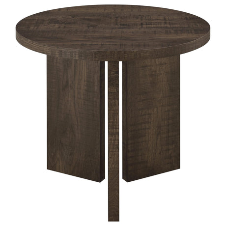 Aragon 3-Piece Round Coffee and End Table Set Dark Rustic Mango view 6