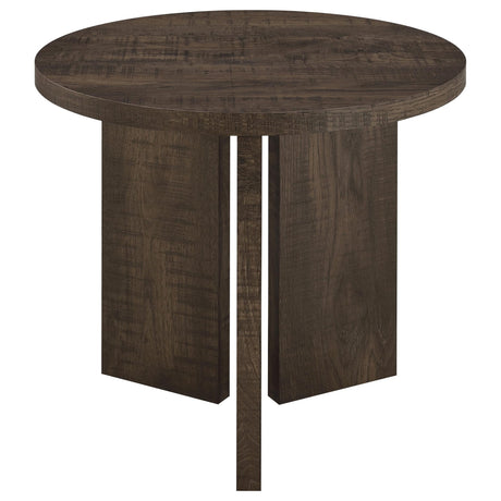 Aragon 3-Piece Round Coffee and End Table Set Dark Rustic Mango view 7
