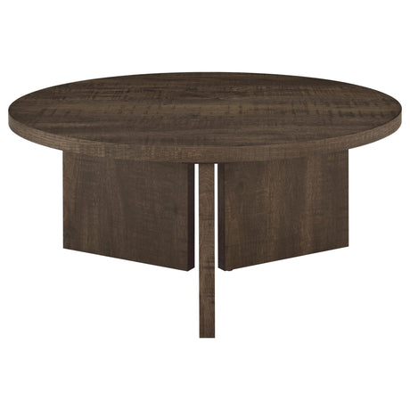 Aragon 3-Piece Round Coffee and End Table Set Dark Rustic Mango view 11