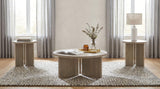 Aragon 3-Piece Round Coffee and End Table Set Latte from Ella Furniture