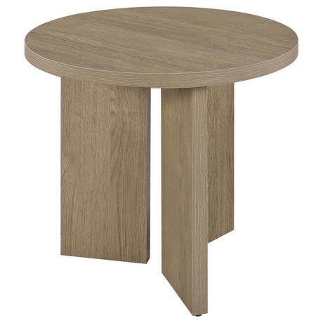 Aragon 3-Piece Round Coffee and End Table Set Latte view 5