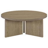 Aragon 3-Piece Round Coffee and End Table Set Latte view 9