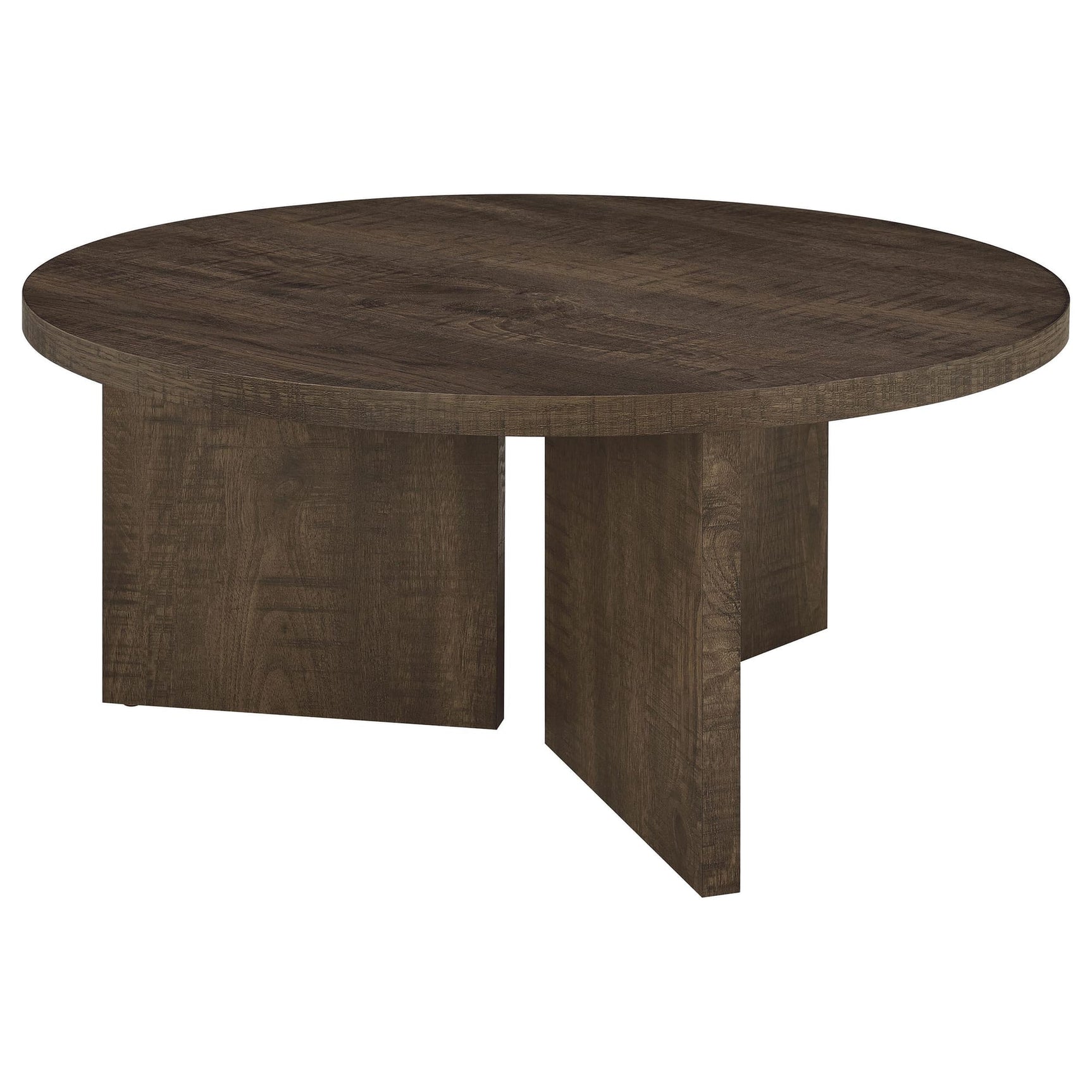 Aragon Round Panel Base Coffee Table Dark Rustic Mango view 4