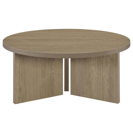 Aragon Round Panel Base Coffee Table Latte view 3