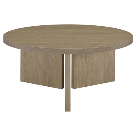 Aragon Round Panel Base Coffee Table Latte view 5