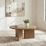 Aragon Round Panel Base Coffee Table Mango view 2