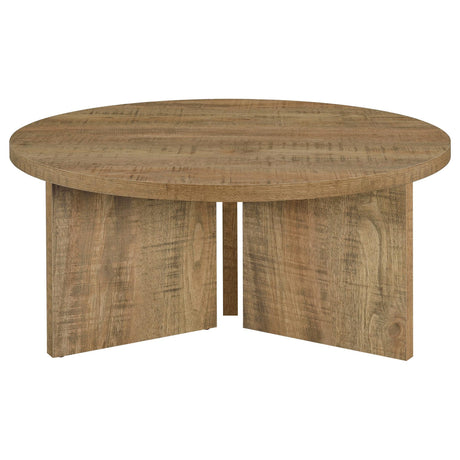 Aragon Round Panel Base Coffee Table Mango view 3