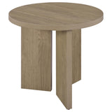 Aragon Round Panel Base End Table Latte view 4