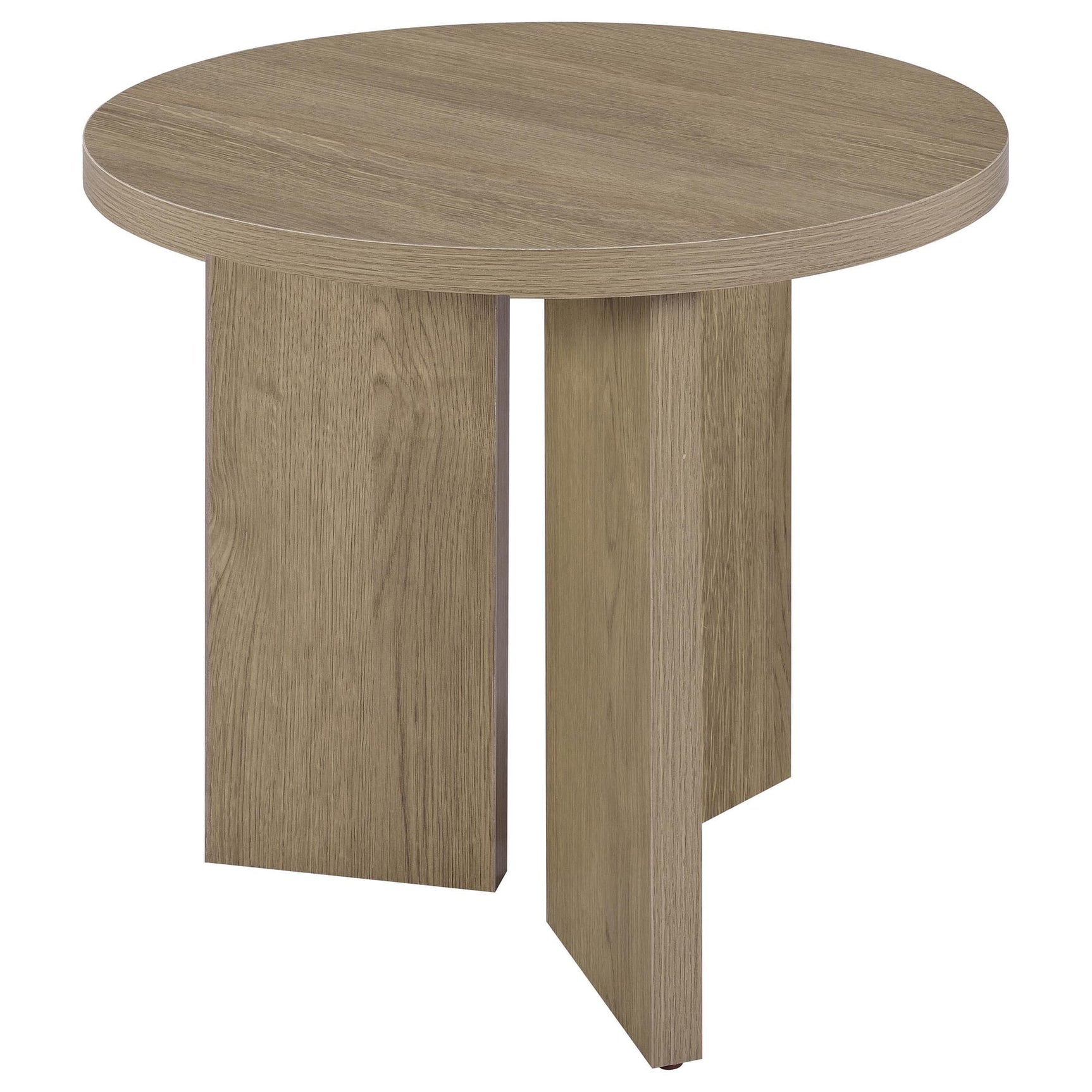 Aragon Round Panel Base End Table Latte view 4