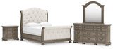 Ardenfield Light Brown Upholstered Sleigh Bedroom Set from Ella Furniture