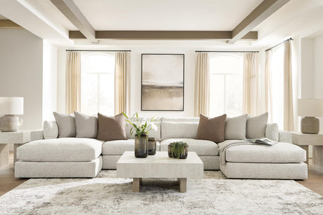 Ashbourne Estate Snowstone 4-Piece Double Chaise Sectional view 2