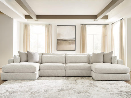 Ashbourne Estate Snowstone 4-Piece Double Chaise Sectional view 3