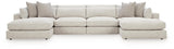 Ashbourne Estate Snowstone 4-Piece Double Chaise Sectional view 4