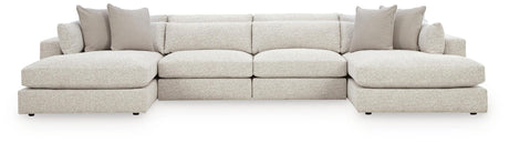 Ashbourne Estate Snowstone 4-Piece Double Chaise Sectional view 4
