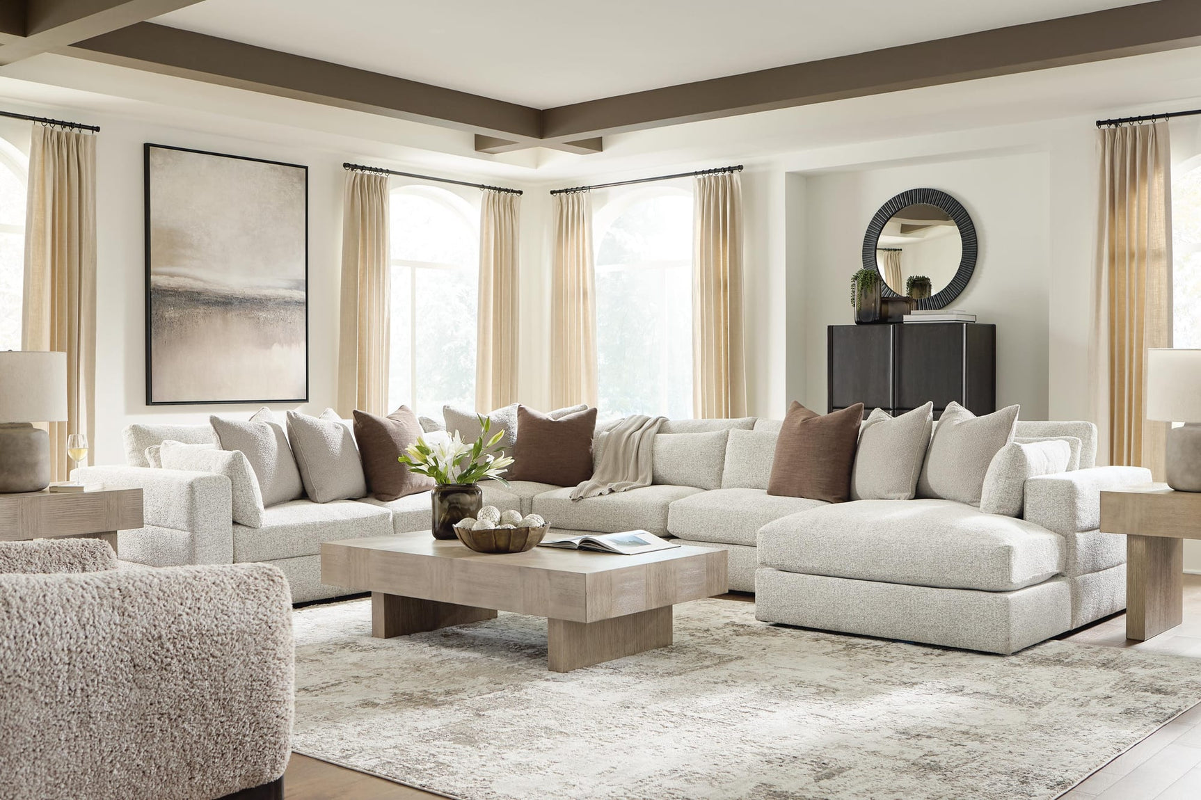 Ashbourne Estate Snowstone 6-Piece Sectional with Chaise from Ella Furniture