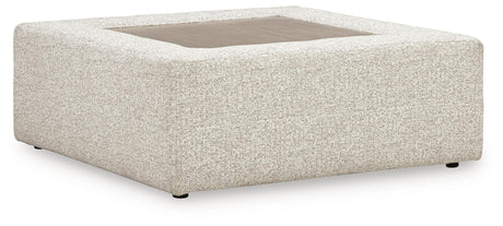 Ashbourne Estate Snowstone Chenille Oversized Accent Ottoman angled view