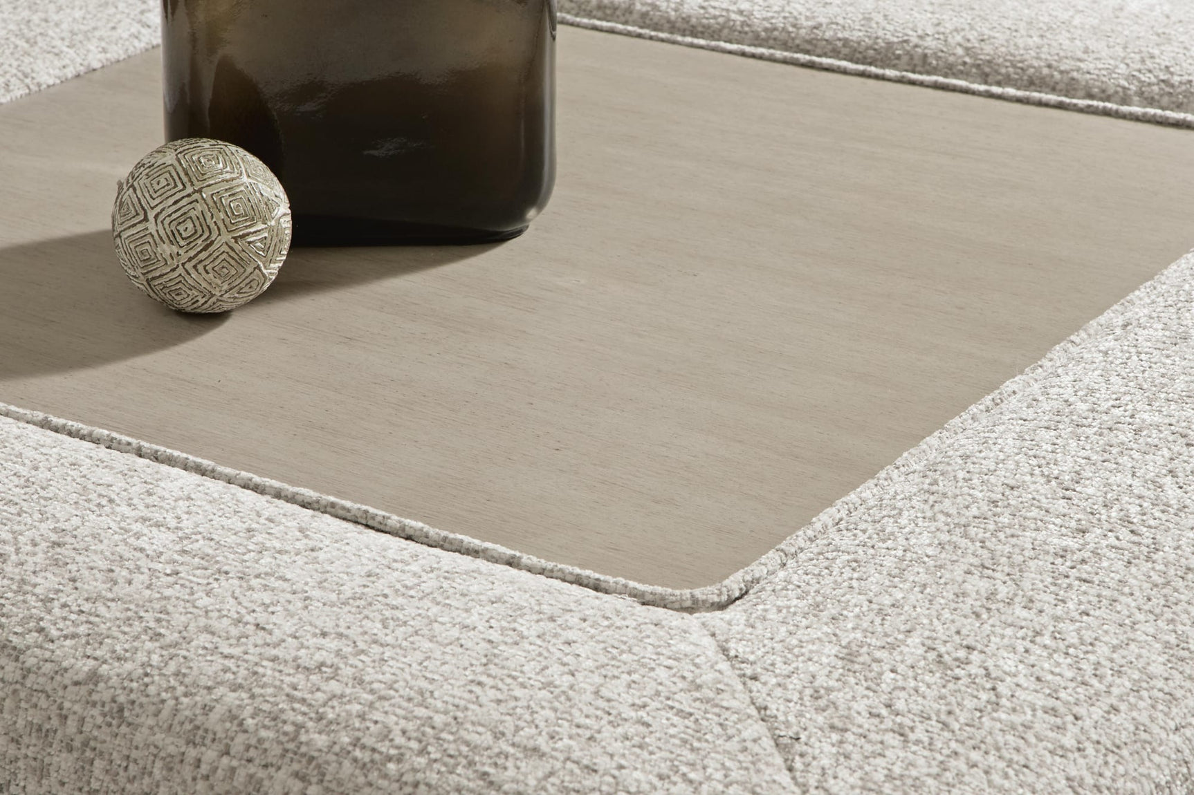 Ashbourne Estate Snowstone Chenille Oversized Accent Ottoman detail view