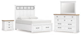 Ashbryn White/Natural Panel Storage Bedroom Set from Ella Furniture