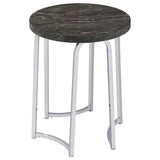 Barcelo Round Faux Marble Top Metal Side Table Grey from Ella Furniture