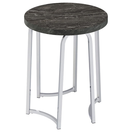Barcelo Round Faux Marble Top Metal Side Table Grey from Ella Furniture