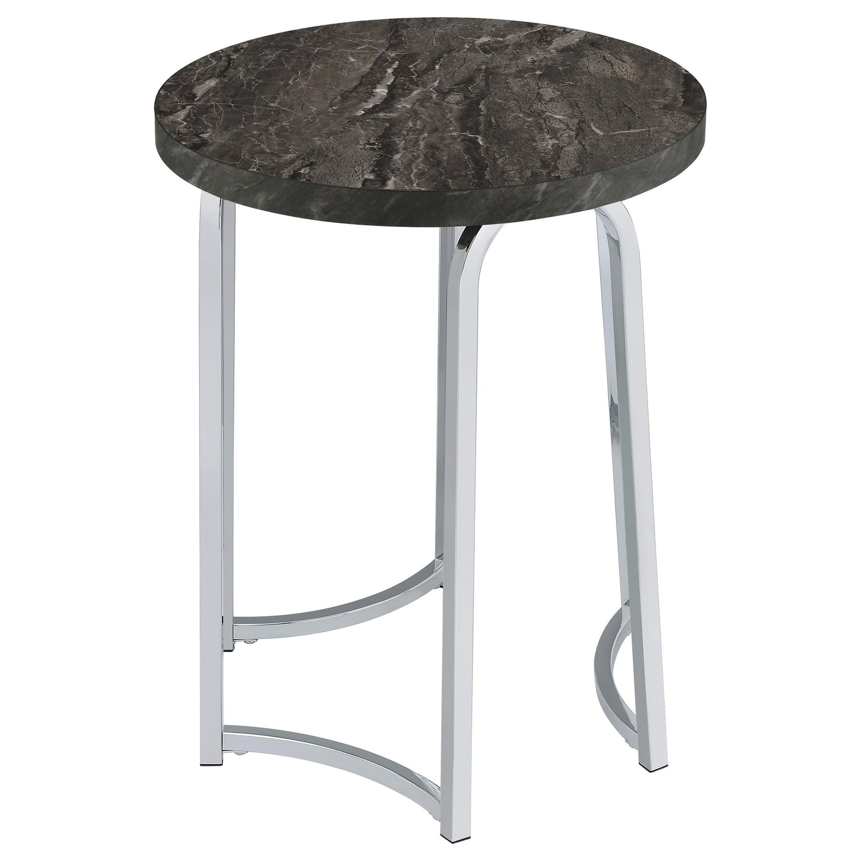 Barcelo Round Faux Marble Top Metal Side Table Grey view 3