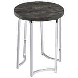 Barcelo Round Faux Marble Top Metal Side Table Grey view 4