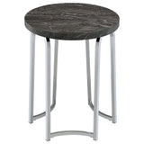 Barcelo Round Faux Marble Top Metal Side Table Grey view 5