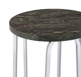 Barcelo Round Faux Marble Top Metal Side Table Grey view 8