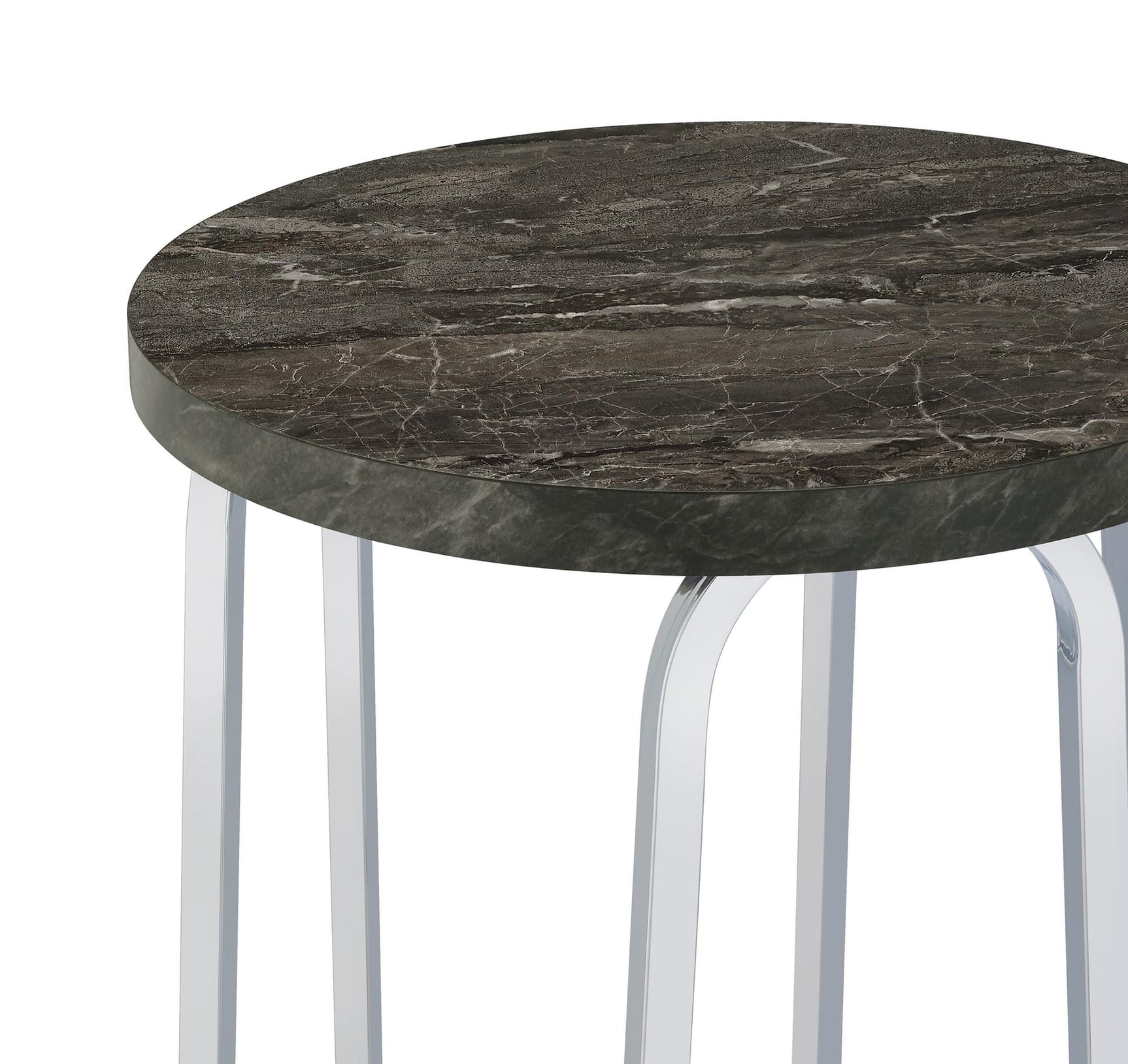 Barcelo Round Faux Marble Top Metal Side Table Grey view 8