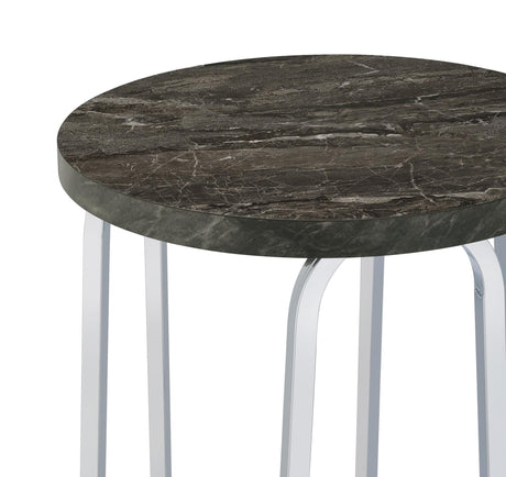 Barcelo Round Faux Marble Top Metal Side Table Grey view 8