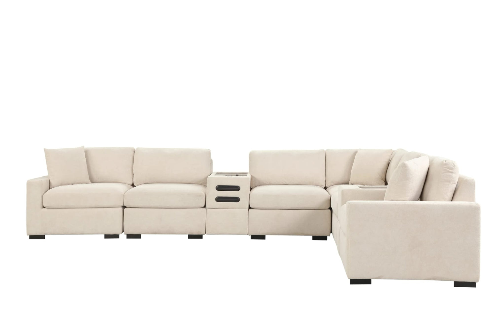 Barista Beige 8-Piece Modular Sectional Set w Bluetooth Speaker view 2