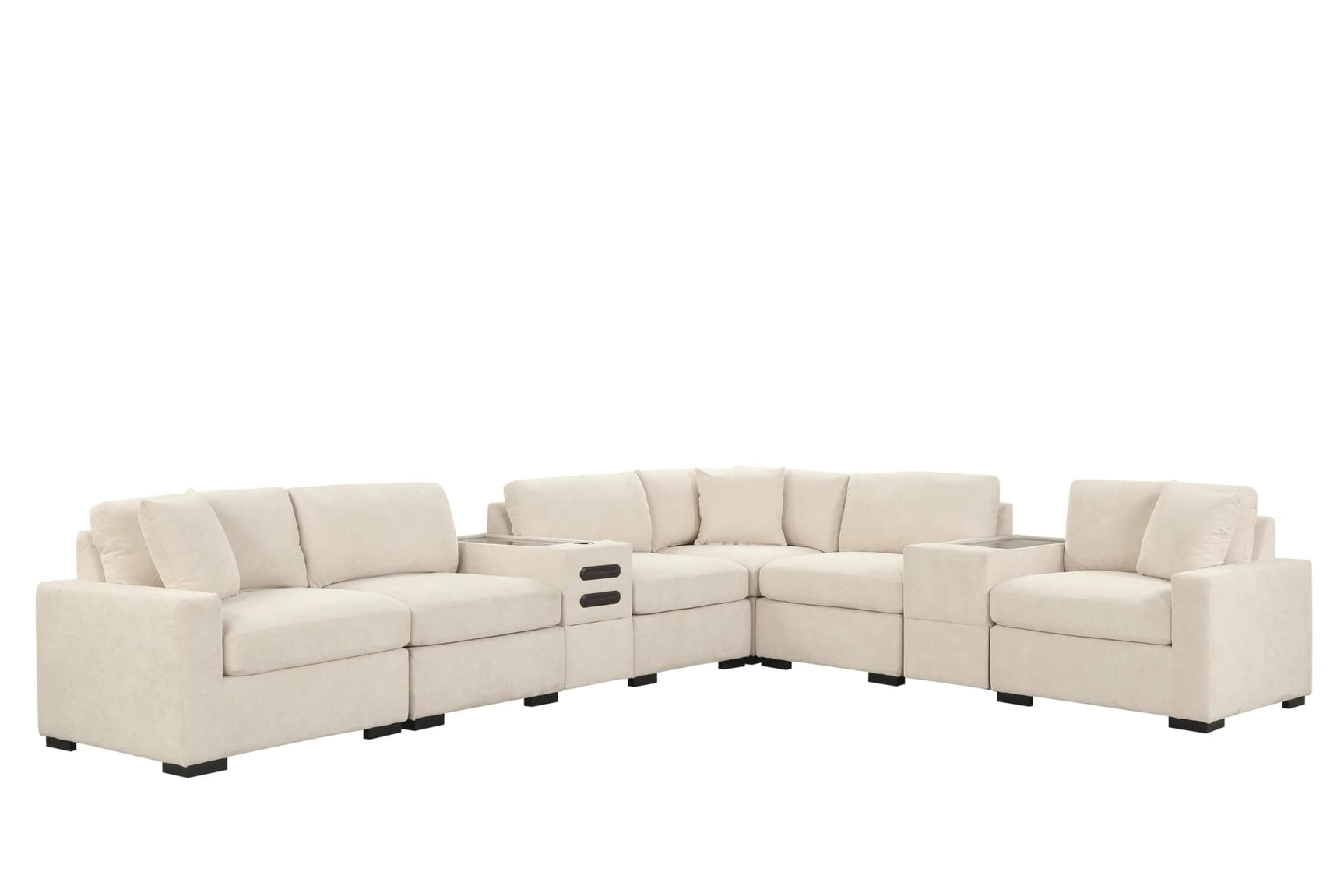 Barista Beige 8-Piece Modular Sectional Set w Bluetooth Speaker view 4