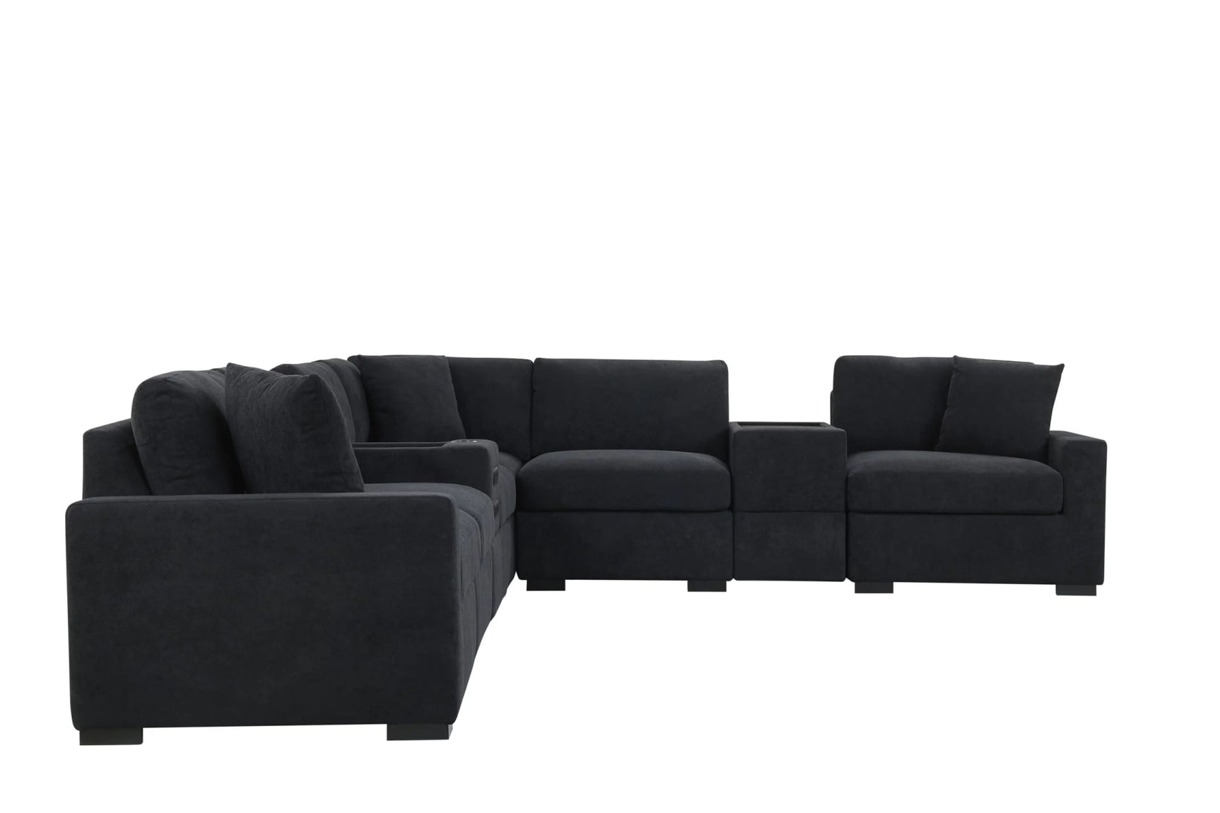 Barista Black 8-Piece Modular Sectional Set w Bluetooth Speaker view 4