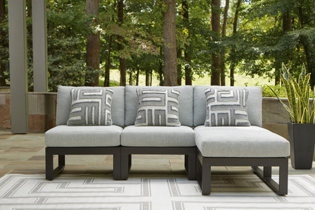Beachloft Black/Gray 4-Piece Outdoor Sectional from Ella Furniture