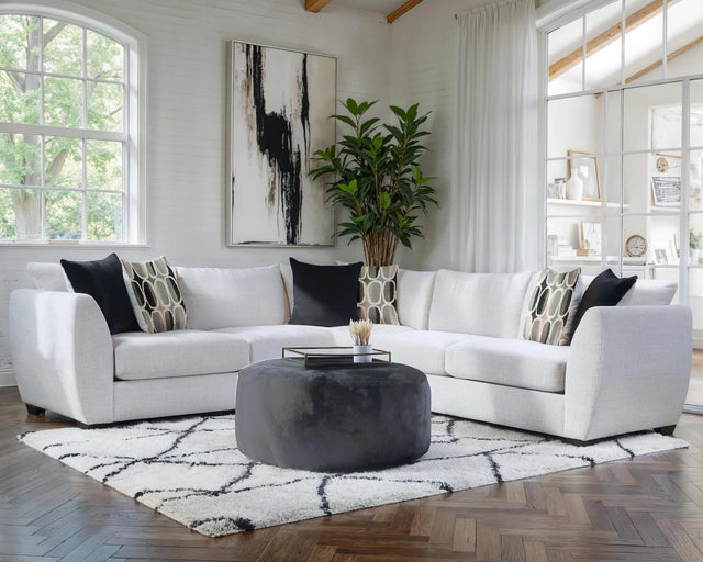 Behold White Sectional + Ottoman from Ella Furniture