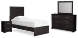 Belachime Charcoal Panel Bedroom Set view 2