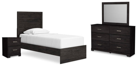 Belachime Charcoal Panel Bedroom Set view 2