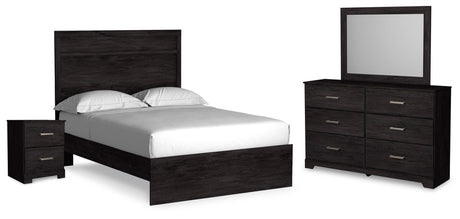 Belachime Charcoal Panel Bedroom Set view 3