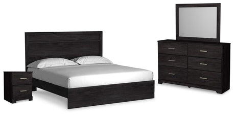 Belachime Charcoal Panel Bedroom Set view 4