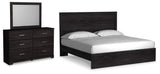 Belachime Charcoal Panel Bedroom Set King 3: Bed, Dresser, Mirror from Ella Furniture