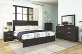 Belachime Charcoal Panel Bedroom Set King 4: Bed, Dresser, Mirror, Chest from Ella Furniture