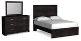 Belachime Charcoal Panel Bedroom Set Full 3: Bed, Dresser, Mirror from Ella Furniture