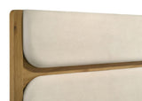 Bennett Twin Mid-Century Fabric Upholstered Panel Bed Light Oak and Cream view 6