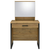 Bettin Vanity Set with Sliding Mirror and Stool Golden Oak view 4