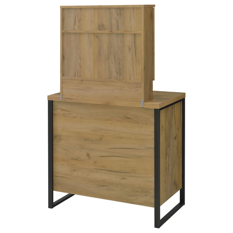Bettin Vanity Set with Sliding Mirror and Stool Golden Oak view 8