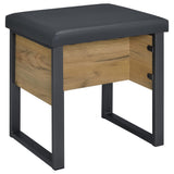 Bettin Vanity Set with Sliding Mirror and Stool Golden Oak view 11