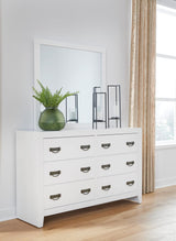 Binterglen White Panel Bedroom Set Queen 3: Bed, Dresser, Mirror from Ella Furniture